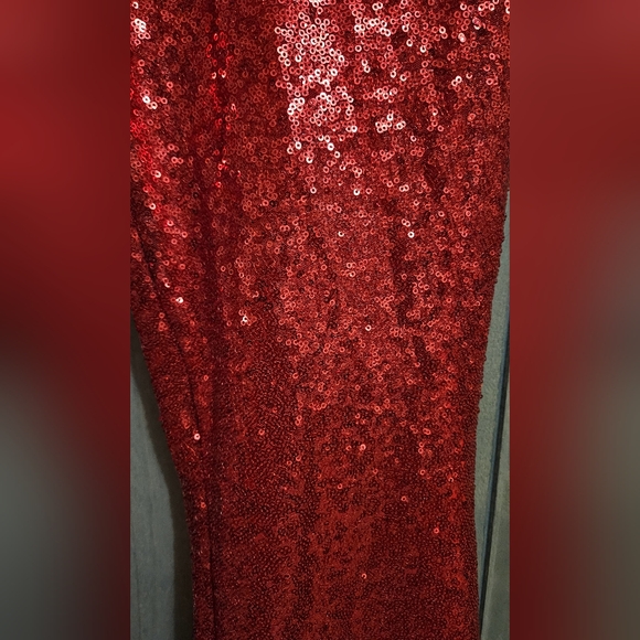 Sequin Flare Pants - Red - Picture 5 of 11
